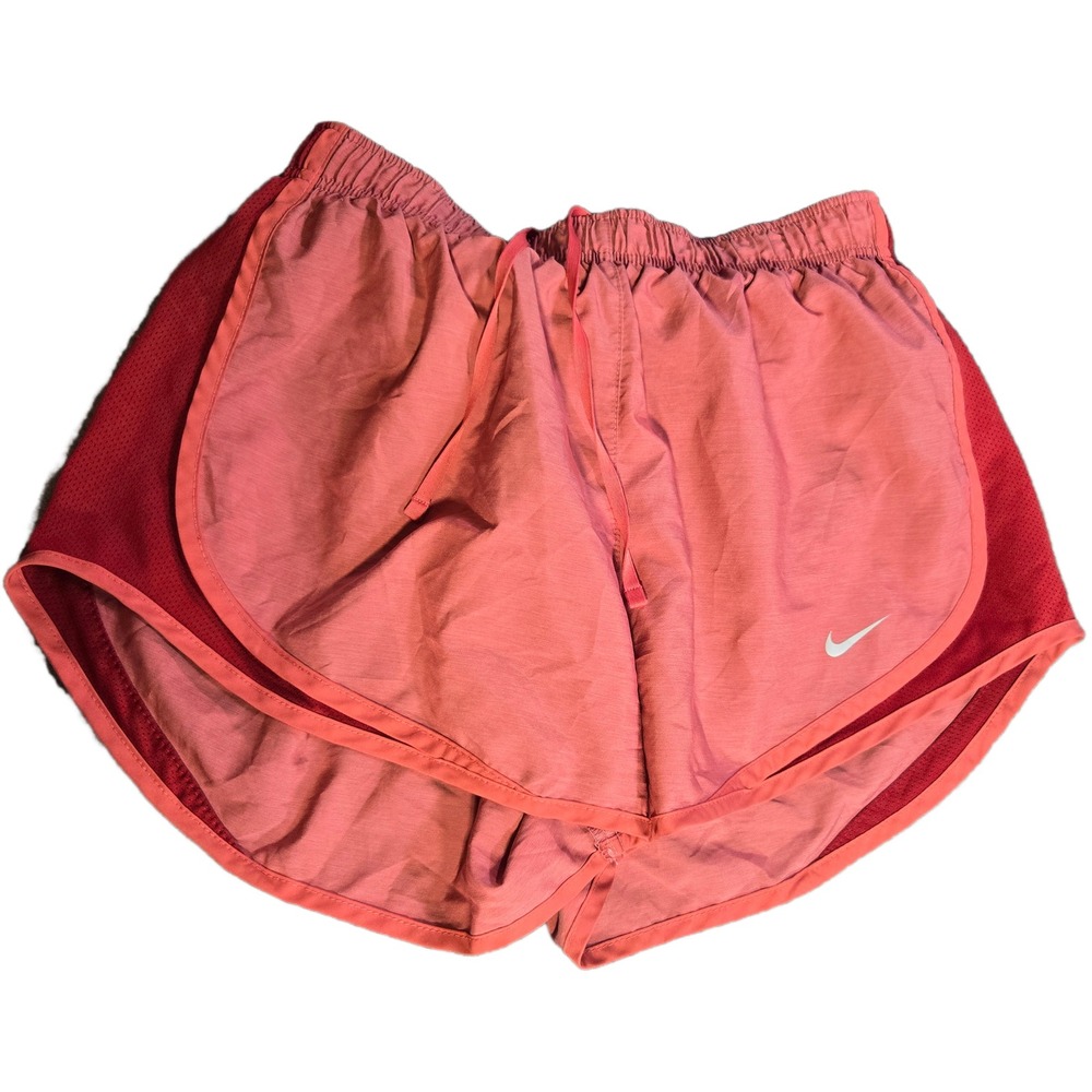 Nike Dri-FIT Tempo Running Shorts Womens Medium Coral Pink Mesh Athletic Workout